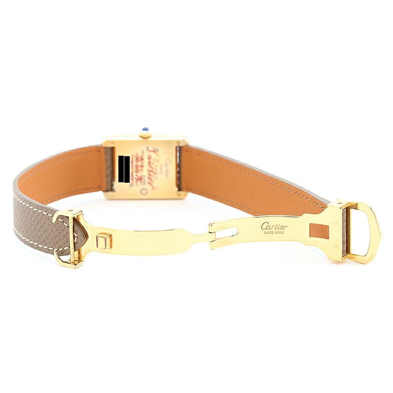 中古】CARTIER MUST TANK SMALL MODEL VERMEIL OPALINE DIAL
