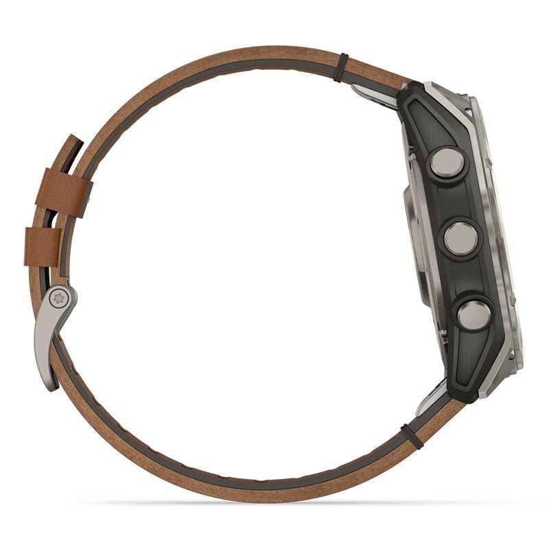 GARMIN fenix 8 Sapphire AMOLED 51mm Ti / Chestnut Leather Band 