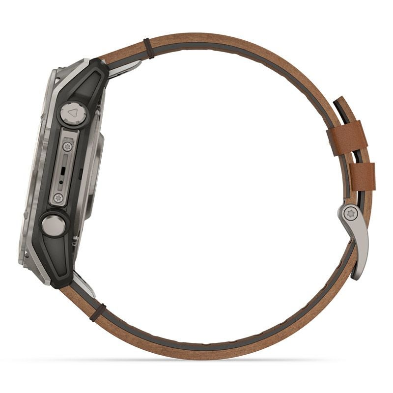 GARMIN fenix 8 Sapphire AMOLED 51mm Ti / Chestnut Leather Band