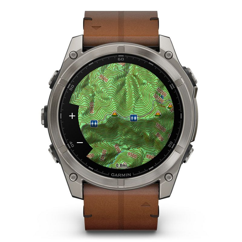 GARMIN fenix 8 Sapphire AMOLED 51mm Ti / Chestnut Leather Band