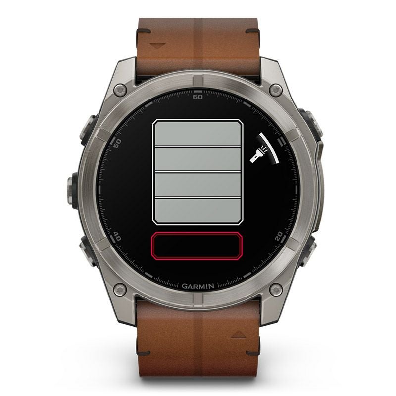 GARMIN fenix 8 Sapphire AMOLED 51mm Ti / Chestnut Leather Band