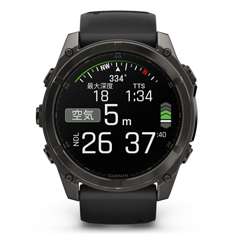 GARMIN fenix 8 Sapphire AMOLED 51mm Ti Carbon Gray DLC / Black 