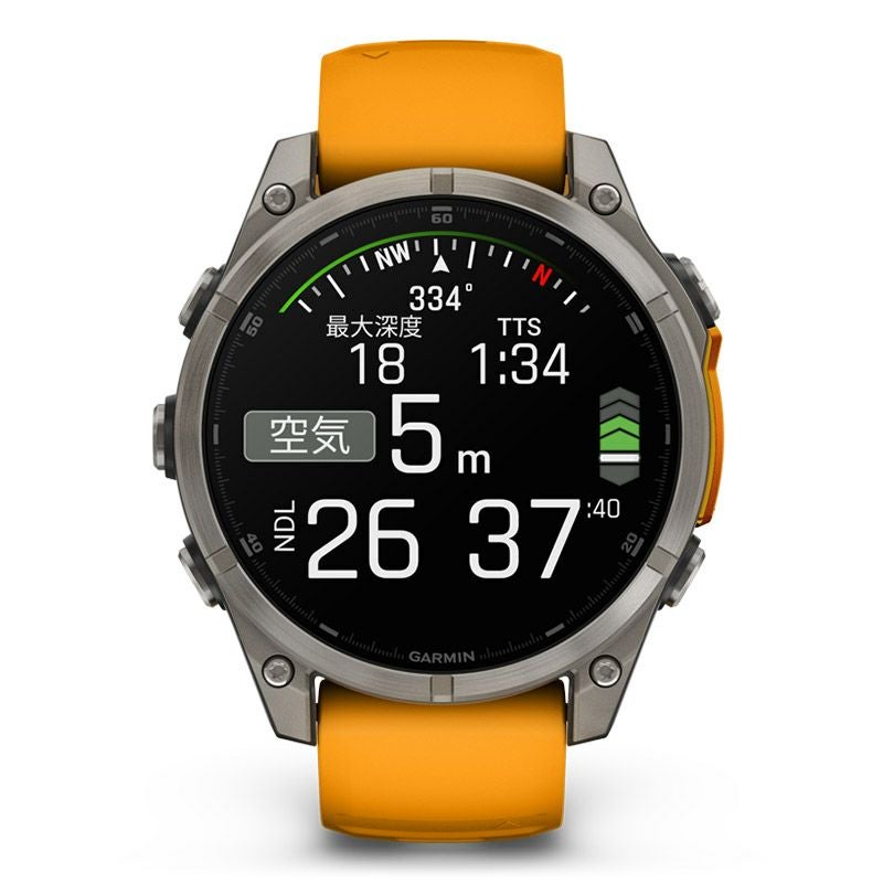 GARMIN fenix 8 Sapphire AMOLED 47mm Ti / Orange ガーミン