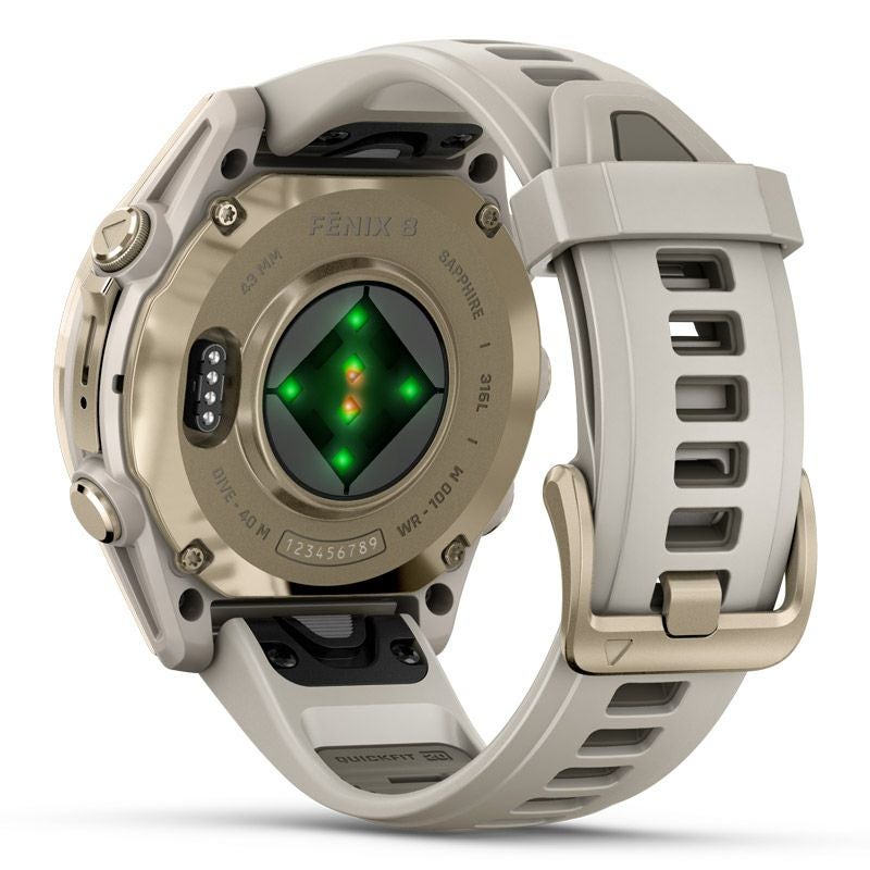 GARMIN fenix 8 Sapphire AMOLED 43mm Soft Gold / Fog Gray ガーミン