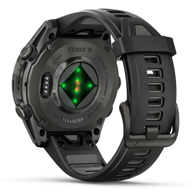 GARMIN fenix 8 Sapphire AMOLED 43mm Ti Carbon Gray DLC / Black