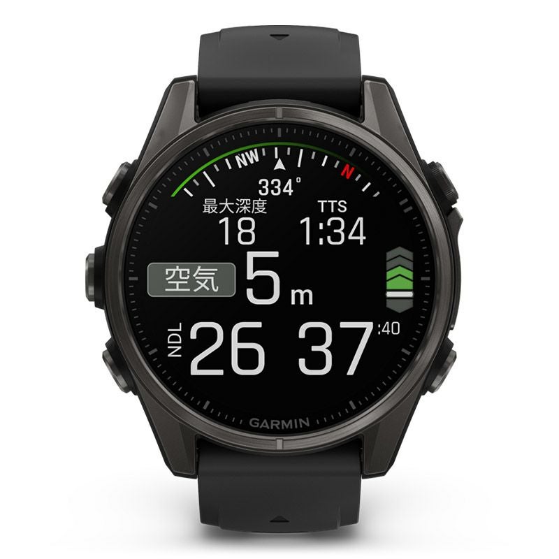 GARMIN fenix 8 Sapphire AMOLED 43mm Ti Carbon Gray DLC / Black