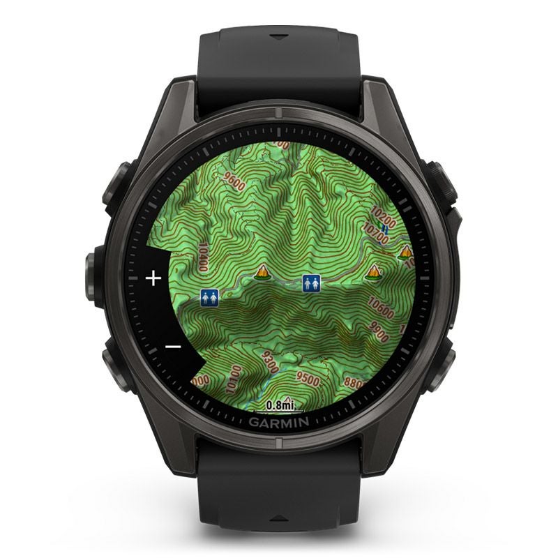 GARMIN fenix 8 Sapphire AMOLED 43mm Ti Carbon Gray DLC / Black 