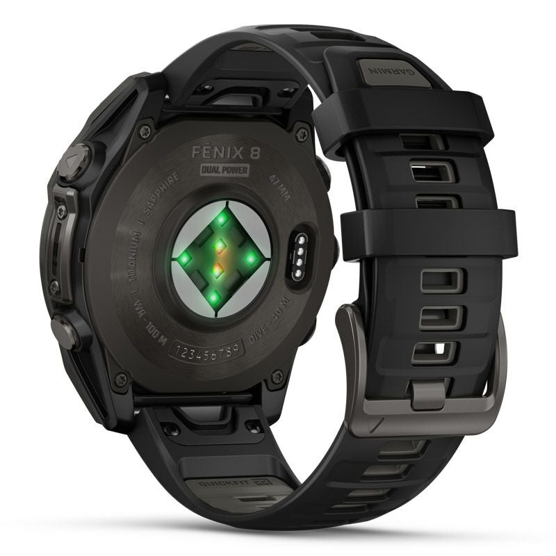 GARMIN fenix 8 Sapphire Dual Power 47mm Ti Carbon Gray DLC / Black 
