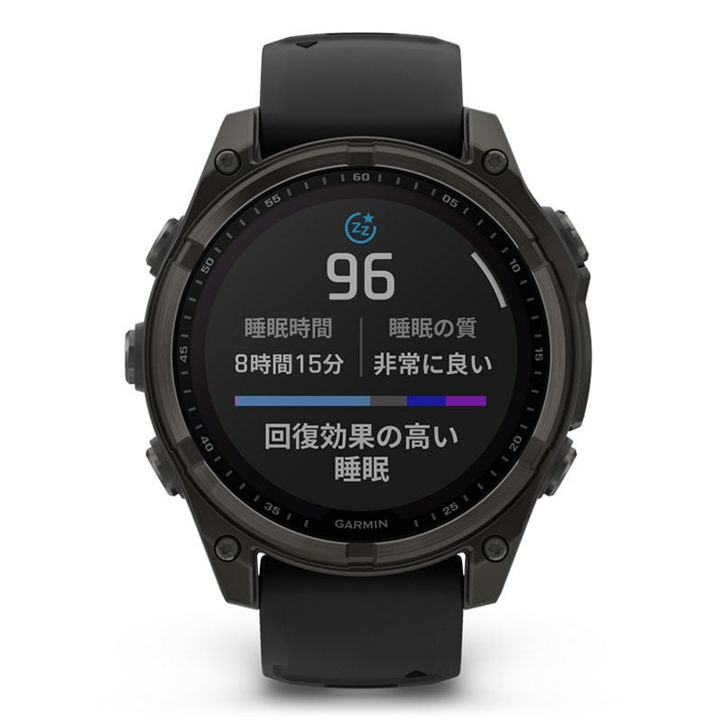 GARMIN fenix 8 Sapphire Dual Power 47mm Ti Carbon Gray DLC / Black 