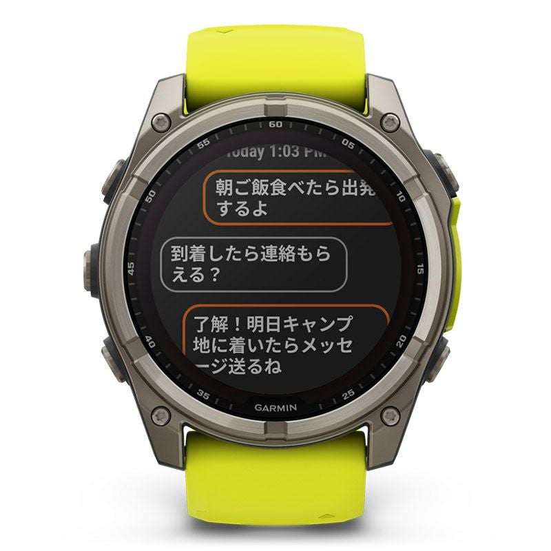 GARMIN fenix 8 Sapphire Dual Power 51mm Ti / Amp Yellow ガーミン