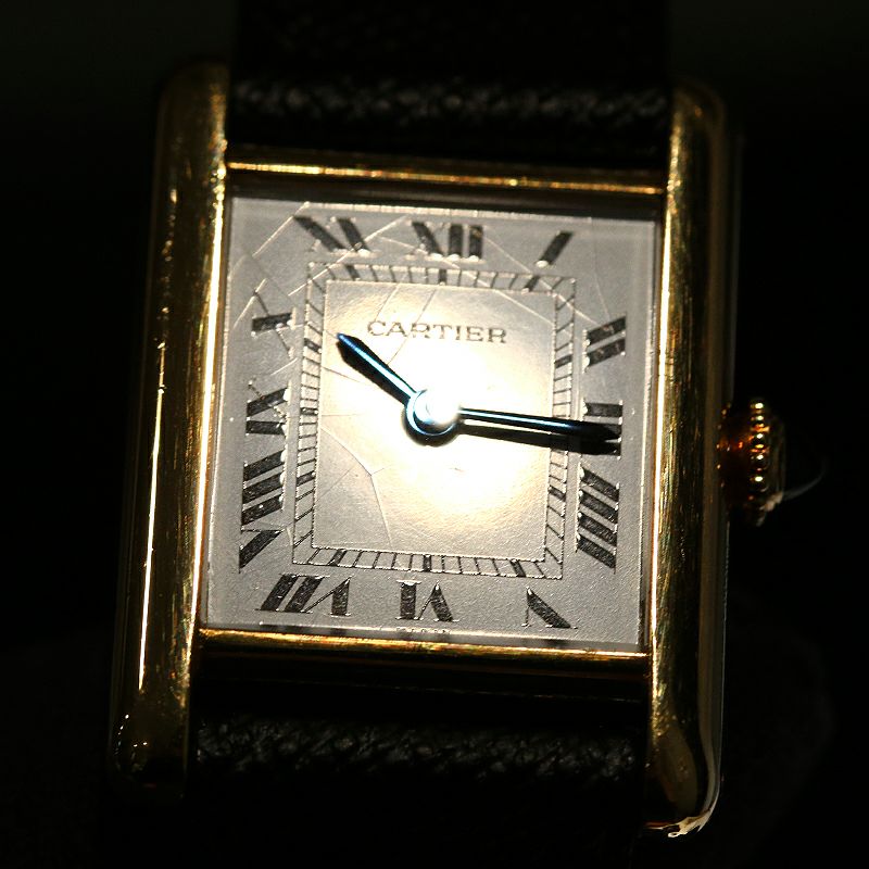 訳あり カルティエ CARTIER 82720553 タンクルイ SM K18YG PARISダイヤル 手巻き レディース _815993 Cartier - 訳あり カルティエ CARTIER 82720553 タンクルイ SM K18YG