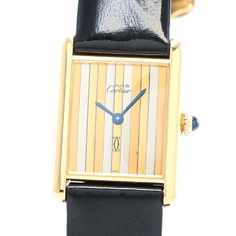 中古】CARTIER MUST TANK LARGE MODEL TRINITY カルティエ マスト 