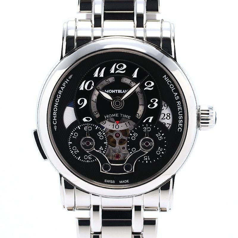 【中古】MONTBLANC NICILAS RIEUSSEC CHRONOGRAPH OPEN HOMETIME モンブラン ニコラ・リューセック クロノグラフ オープン ホームタイム 107070 (7218)