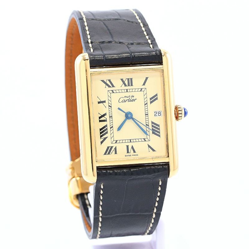 M*A様 ジャンク品　Cartier タンク　ヴェルメイユ 中古】CARTIER MUST TANK LARGE MODEL JUMBO VERMEIL カルティエ