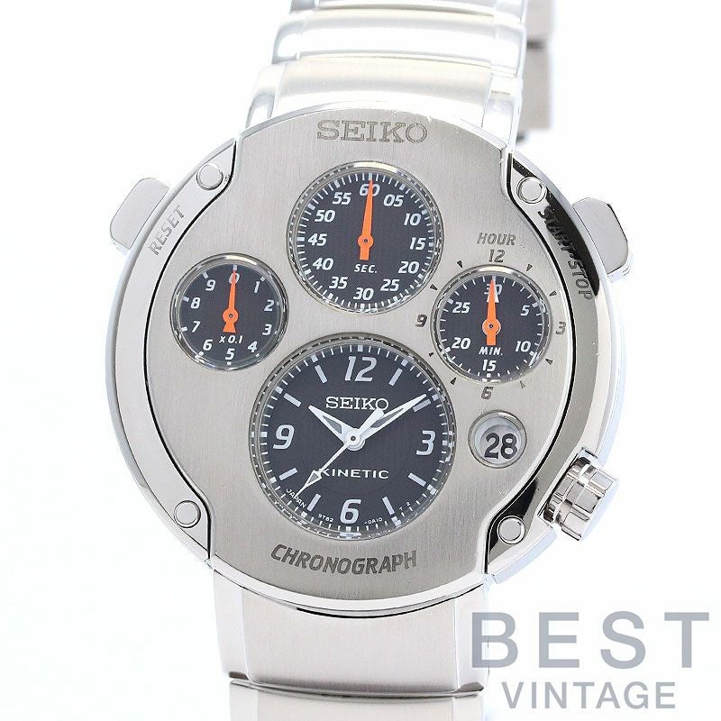 稼動 美品 SEIKO セイコー KINETIC キネティック SBDV001 中古】SEIKO KINETIC CHRONOGRAPH FIRST MODEL PARTENZA セイコー