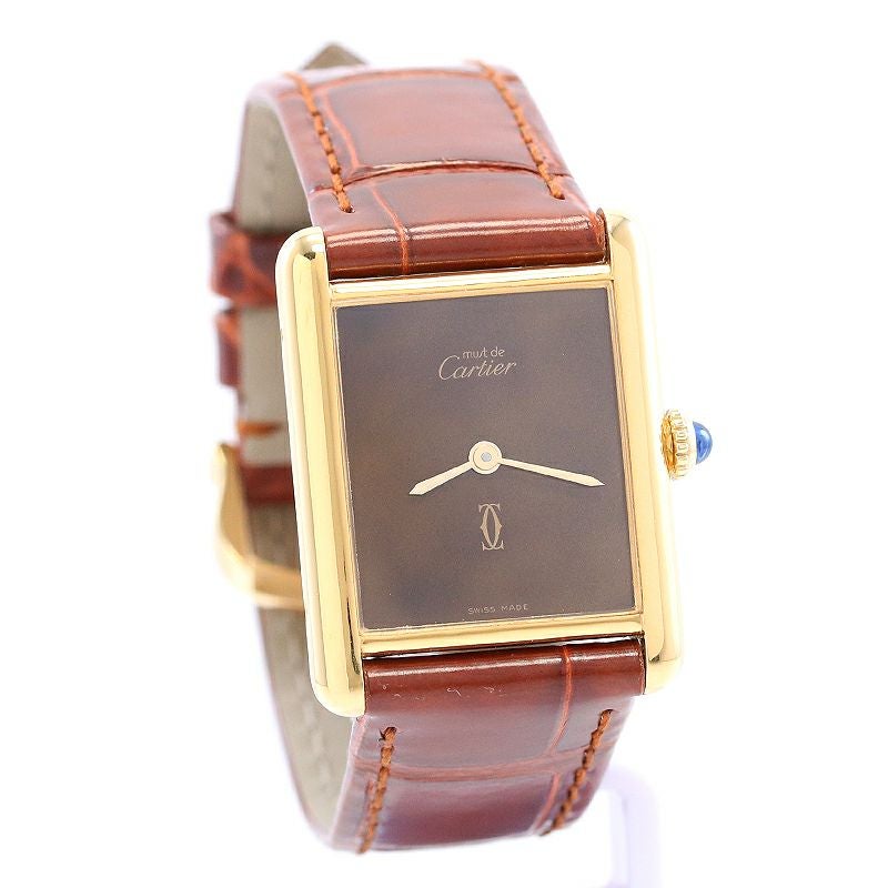 中古】CARTIER MUST TANK LARGE MODEL VERMEIL カルティエ マスト 