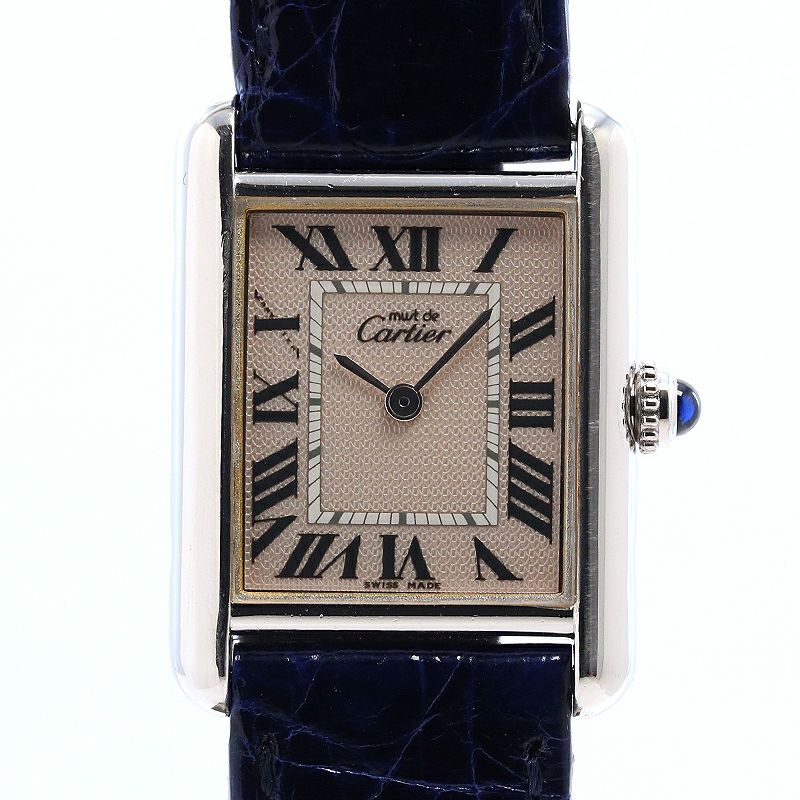 Cartierカルティエ『マストタンク SM ブルーダイアル 2000年限定品』 中古】CARTIER MUST TANK SMALL MODEL 2000 CHRISTMAS LIMITED
