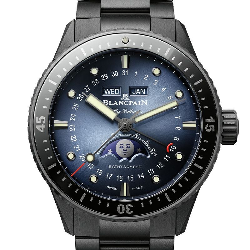 BLANCPAIN FIFTY FATHOMS BATHYSCAPHE QUANTIEME COMPLET PHASES DE LUNE ブランパン フィフティ ファゾムス バチスカーフ コンプリートカレンダー ムーンフェイズ 5054-0140-01S