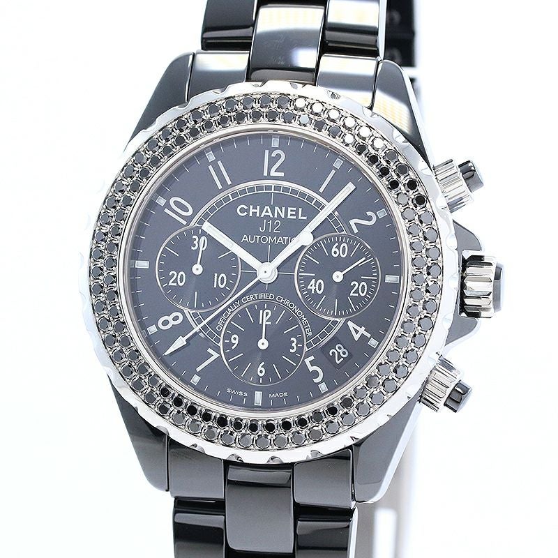 【中古】CHANEL <br>J12 CHRONOGRAPH 41MM BLACK DIAMONDS BEZEL <br>シャネル <br>J12 クロノグラフ 41MM ブラックダイヤモンドベゼル <br>H1419