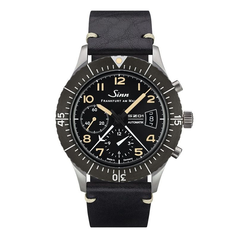 ジン Sinn 156.1.E 156.1.E ミリタリー・クロノグラフ デイト 自動巻き メンズ 極美品 保証書付き_970971 Sinn 156.1.E ジン 156.1.E 156.1.E｜正規取り扱いブランド｜時計