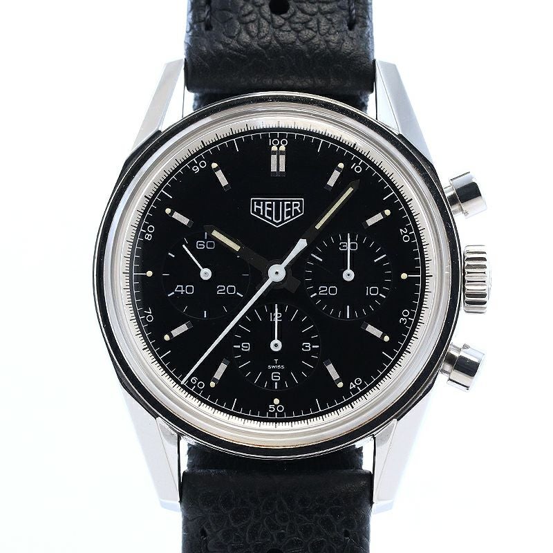 TAG Heuer Carrera 自動巻き時計 ブラック 中古】TAG HEUER CARRERA CHRONOGRAPH CLASSIC 1964 RE-EDITION タグ