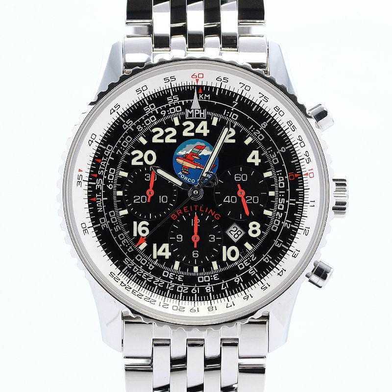 中古】BREITLING NAVITIMER COSMONAUTE FLYBACK PORCO ROSSO