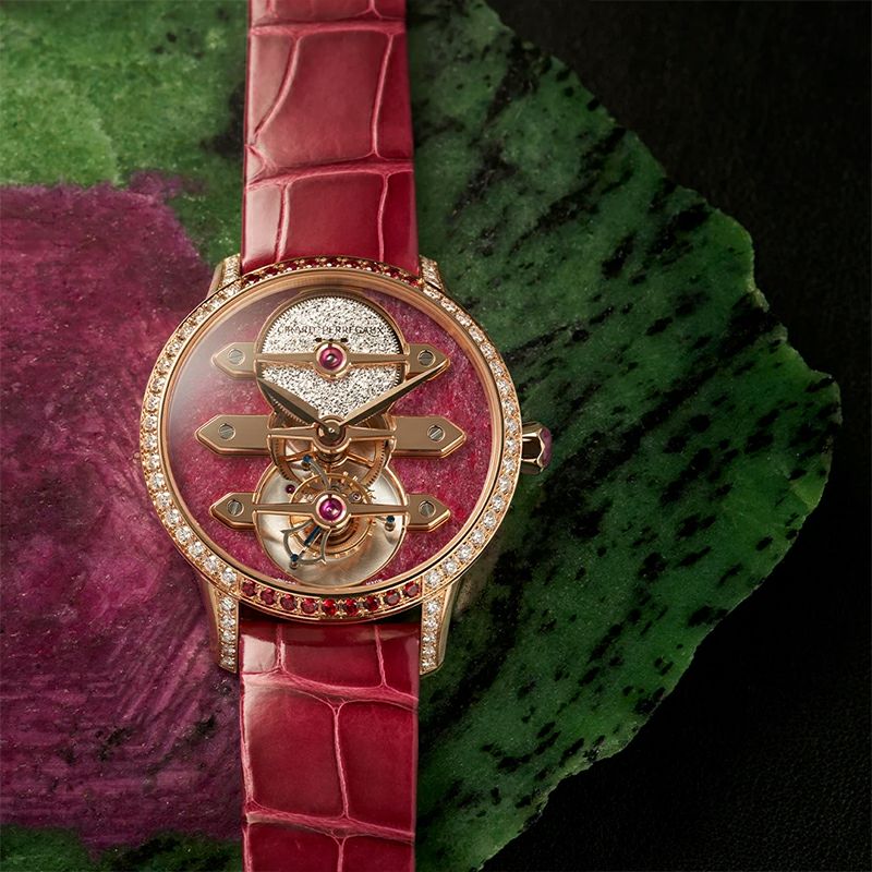 GIRARD-PERREGAUX TOURBILLON WITH THREE GOLD BRIDGES RUBY HEART