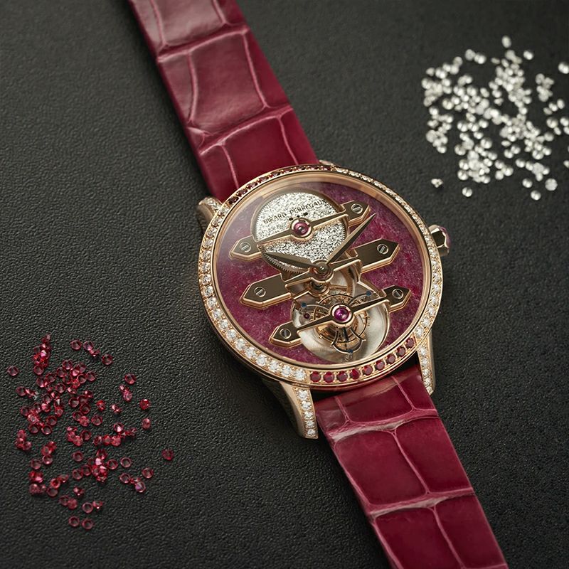 GIRARD-PERREGAUX TOURBILLON WITH THREE GOLD BRIDGES RUBY HEART