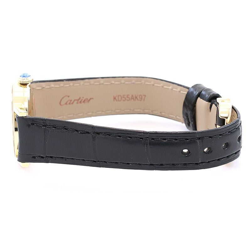 【OH済】 カルティエ 【CARTIER】 ロンドSM GGC98021 (878089) レディース ホワイト K18イエローゴールド 腕時計 時計 RONDE SMALL MODEL WHITE K18YG 【中古】 Cartier - 【OH済】 カルティエ 【CARTIER】 ロンドSM GGC98021