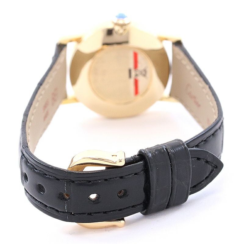 【OH済】 カルティエ 【CARTIER】 ロンドSM GGC98021 (878089) レディース ホワイト K18イエローゴールド 腕時計 時計 RONDE SMALL MODEL WHITE K18YG 【中古】 Cartier - 【OH済】 カルティエ 【CARTIER】 ロンドSM GGC98021