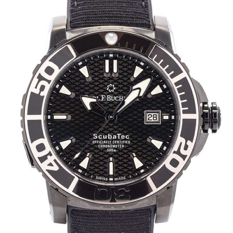 中古】CARL F.BUCHERER PATRAVI SCUBATEC BLACK カール F. ブヘラ 