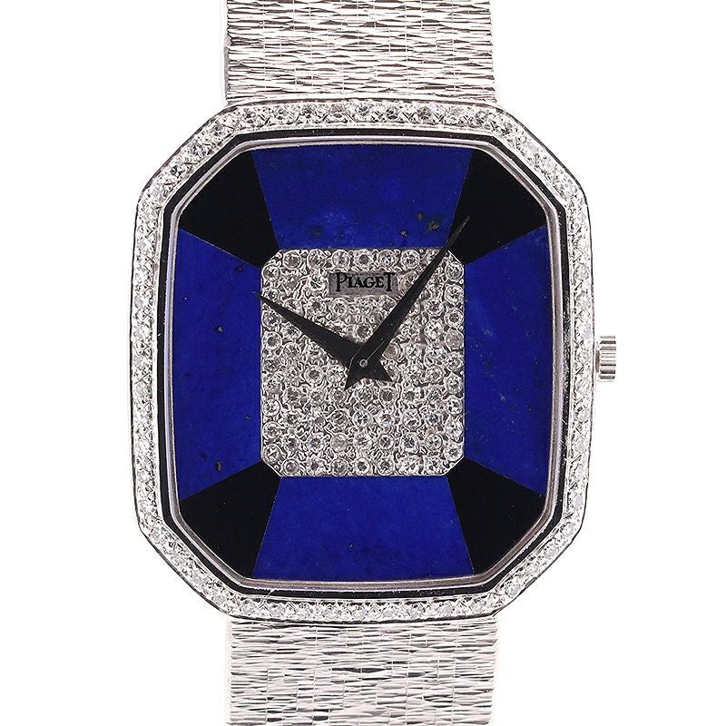 ピアジェ時計　ムーブメント　ダイヤ&ラピス文字板 中古】PIAGET DIAMONDO LAPIS LAZULI ONYX DIAL ピアジェ ダイヤモンド