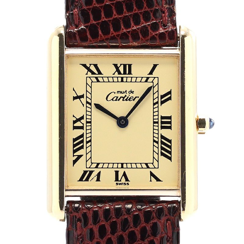 中古】CARTIER MUST TANK LARGE MODEL VERMEIL カルティエ マスト