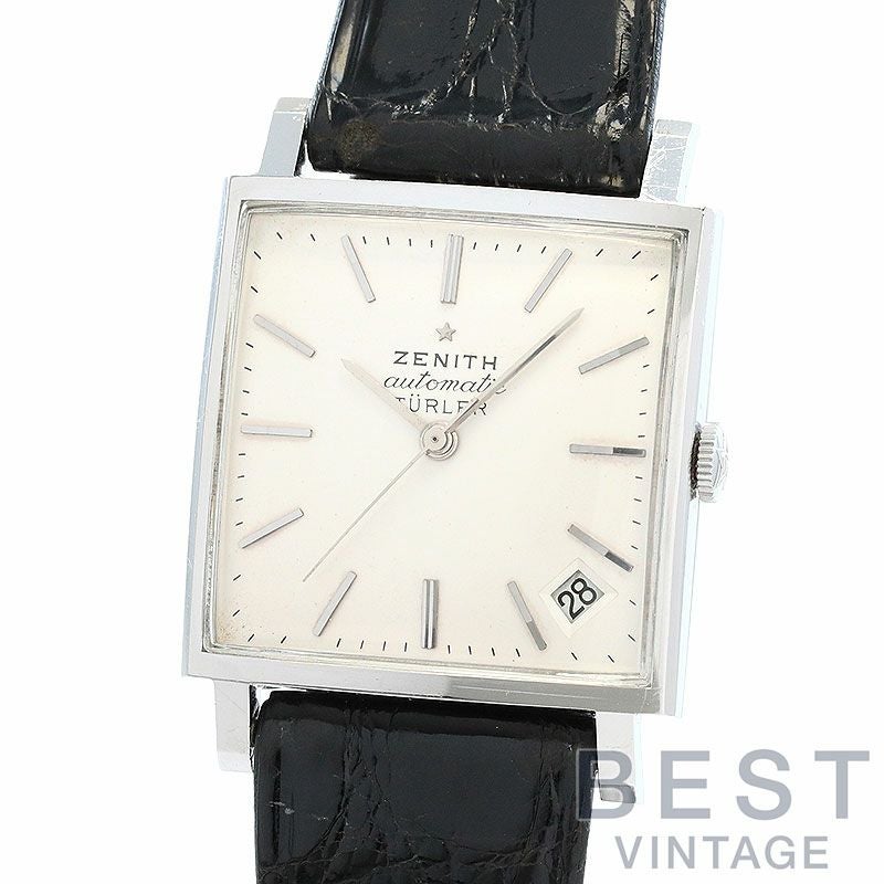 中古】ZENITH VINTAGE SQUARE WATCH TURLER DOUBLE NAME ゼニス