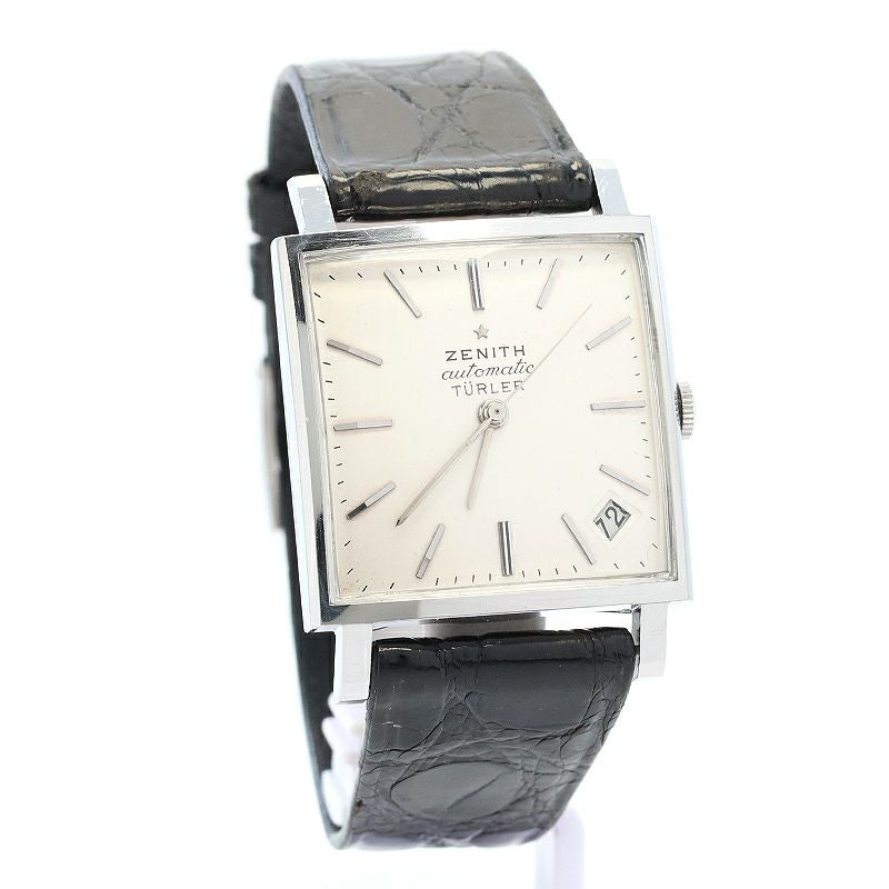 中古】ZENITH VINTAGE SQUARE WATCH TURLER DOUBLE NAME ゼニス