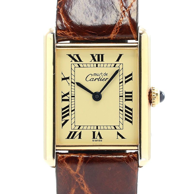 可動品 Cartier カルティエ マストタンク ヴェルメイユ ヴィンテージ 中古】CARTIER MUST TANK LARGE MODEL VERMEIL カルティエ マスト