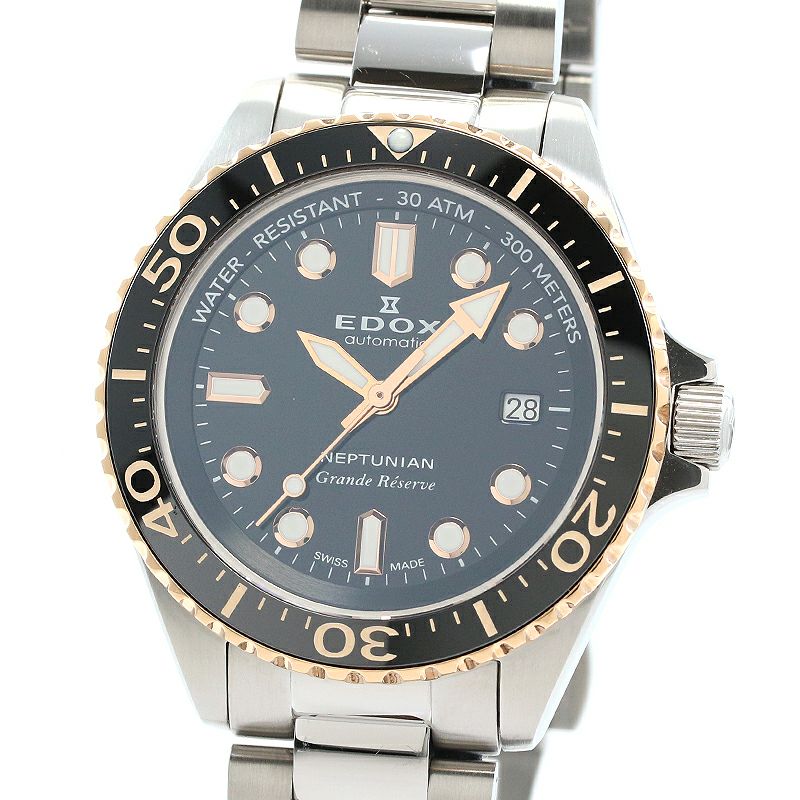 【中古】EDOX NEPTUNIAN GRANDE RESERVE DATE AUTOMATIC エドックス ネプチュニアン グランデ リザーブ デイト オートマティック 80801-3NRM-NIR