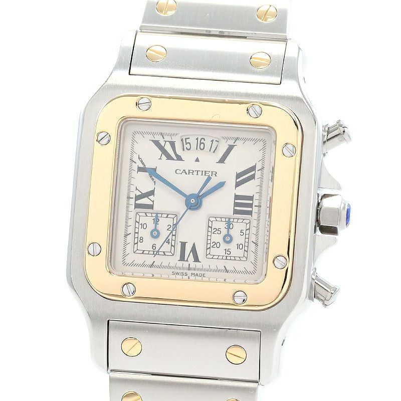 中古】CARTIER SANTOS GALBEE LARGE MODEL CHRONO REFLEX カルティエ