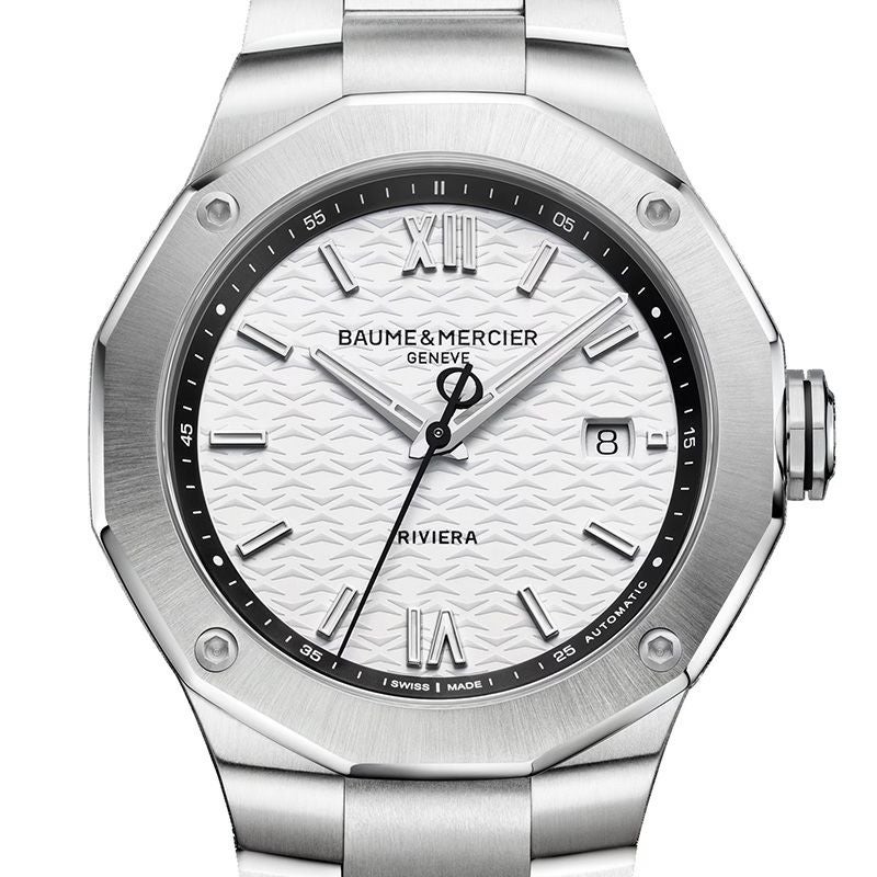 BAUME＆MERCIER <br>Riviera Date White&Black M0A10829 <br>ボーム＆メルシエ <br>リビエラ デイト ホワイト&ブラック <br>M0A10829