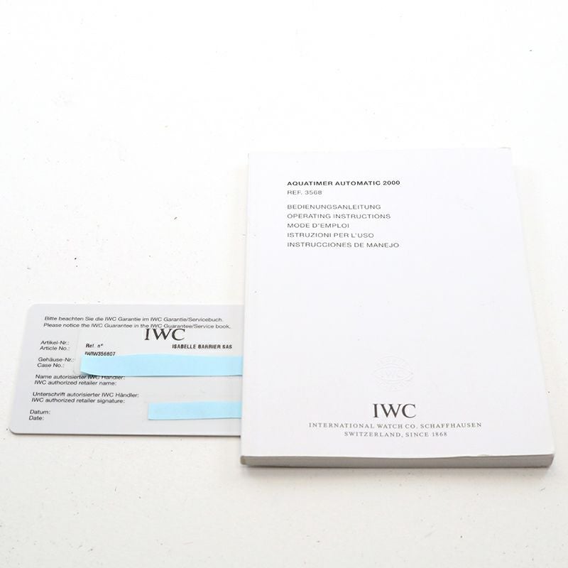 【中古】IWC <br>AQUATIMER AUTOMATIC 2000 <br>IWC <br>アクアタイマー・オートマティック 2000 <br>IW356807