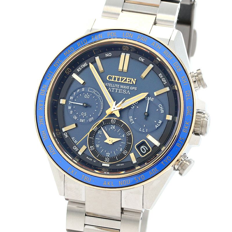 CITIZEN シチズン ATTESA アテッサ Eco-Drive エコドライブ 腕時計 ATD53-2792 電波ソーラー アナログ ラウンド カレンダー チタニウム
