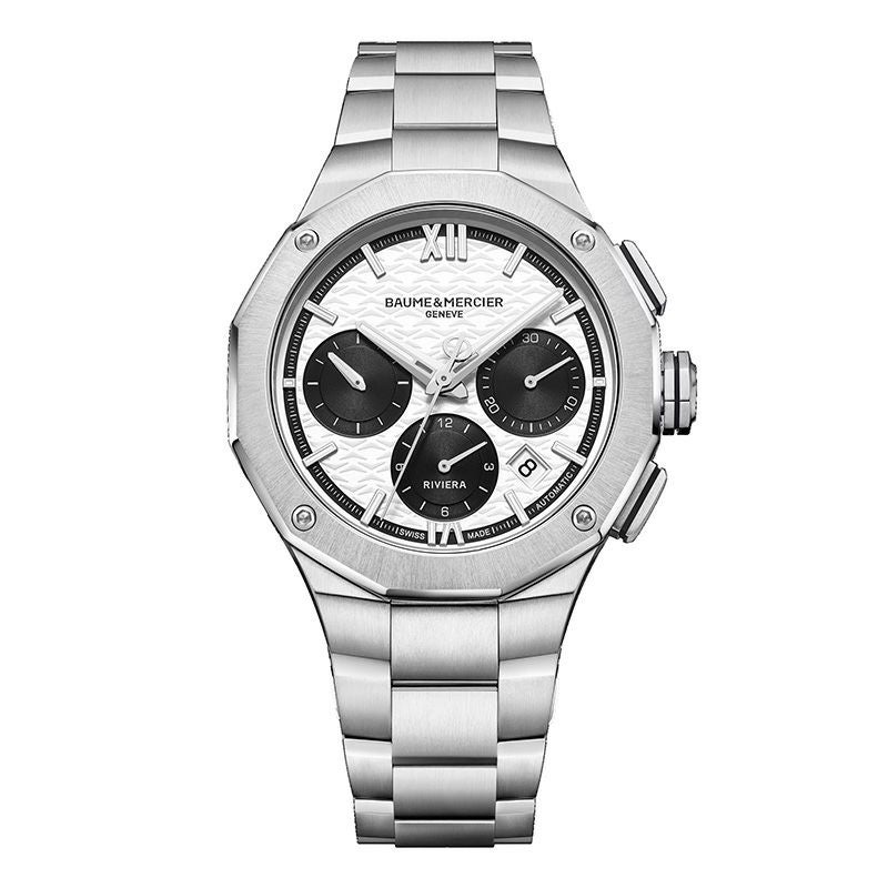 BAUME＆MERCIER Riviera Chronograph White &amp; Black ボーム＆メルシエ リビエラ クロノグラフ ホワイト&amp;ブラック M0A10827