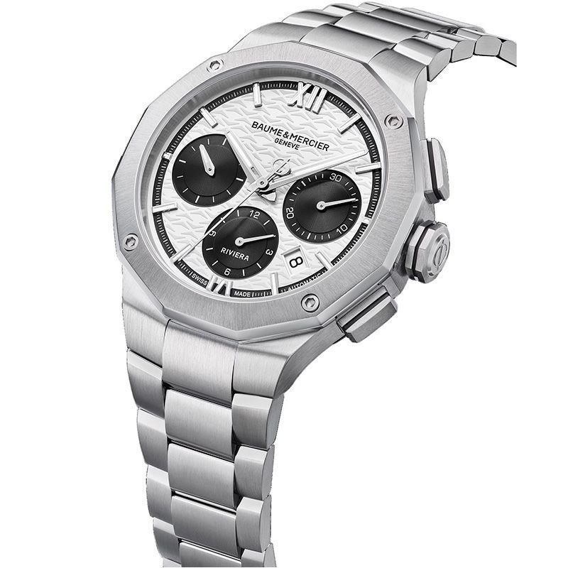 BAUME＆MERCIER Riviera Chronograph White &amp; Black ボーム＆メルシエ リビエラ クロノグラフ ホワイト&amp;ブラック M0A10827