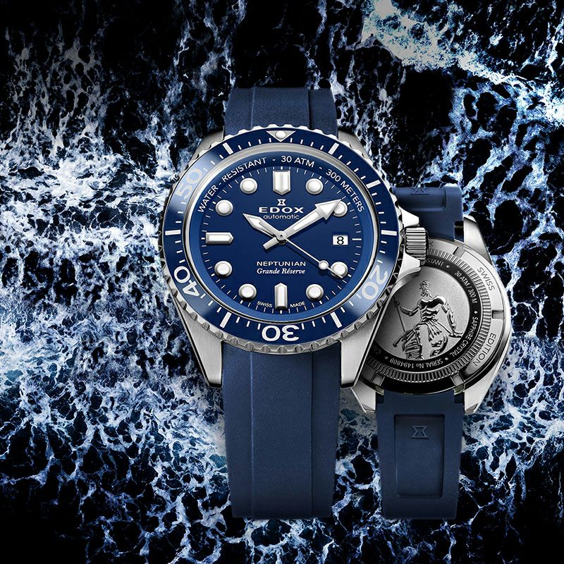 EDOX NEPTUNIAN GRANDE RESERVE DATE AUTOMATIC エドックス 