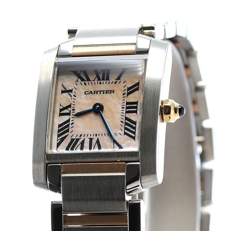 カルティエ Cartier タンクフランセーズSM コンビ W51027Q4 レディース 腕時計 K18PG クォーツ Tank Francaise VLP 90234200 Cartier（カルティエ） タンクフランセーズSM SS/PG コンビ ピンク
