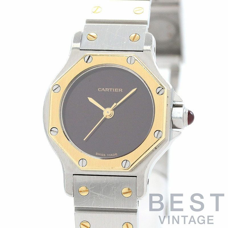 【中古】CARTIER SANTOS RONDE / SANTOS OCTAGON SMALL MODEL BORDEAUX DIAL カルティエ サントス ロンド SM / サントス オクタゴン SM ボルドーダイヤル 46178381