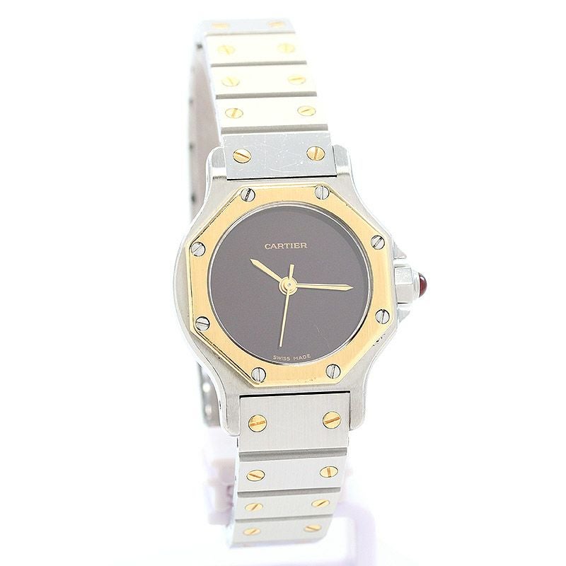 【中古】CARTIER SANTOS RONDE / SANTOS OCTAGON SMALL MODEL BORDEAUX DIAL カルティエ サントス ロンド SM / サントス オクタゴン SM ボルドーダイヤル 46178381