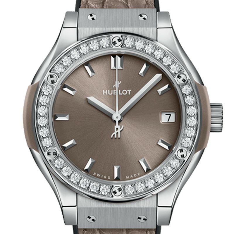 HUBLOT CLASSIC FUSION TITANIUM TAUPE DIAMONDS ウブロ クラシック