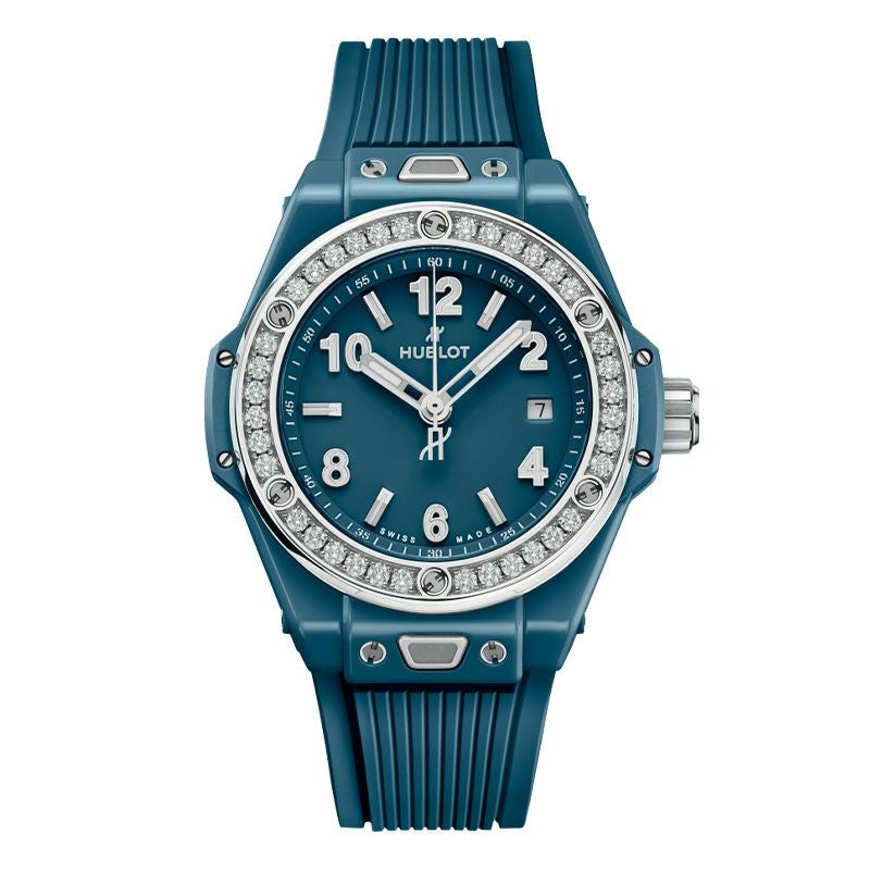 HUBLOT BIG BANG ONE CLICK PETROL BLUE CERAMIC DIAMONDS ウブロ