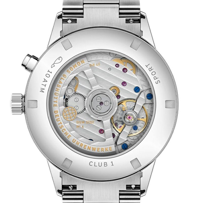NOMOS GLASHUETTE Club Sport neomatik Worldtimer Silver ノモス